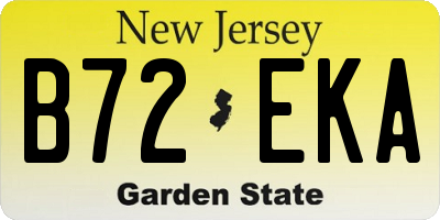 NJ license plate B72EKA