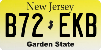 NJ license plate B72EKB