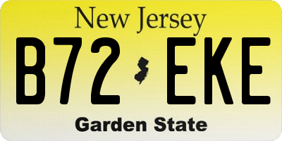 NJ license plate B72EKE