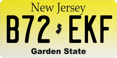 NJ license plate B72EKF