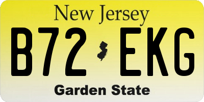 NJ license plate B72EKG