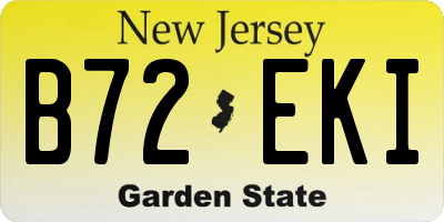 NJ license plate B72EKI