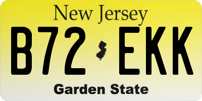 NJ license plate B72EKK