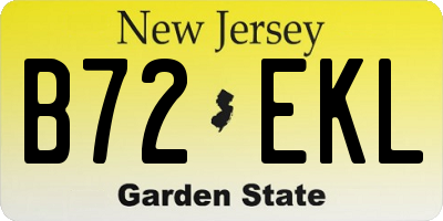 NJ license plate B72EKL