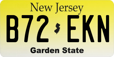NJ license plate B72EKN