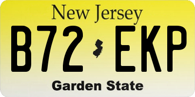 NJ license plate B72EKP