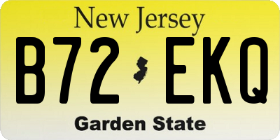 NJ license plate B72EKQ