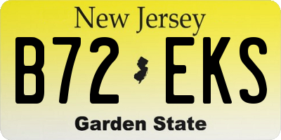 NJ license plate B72EKS