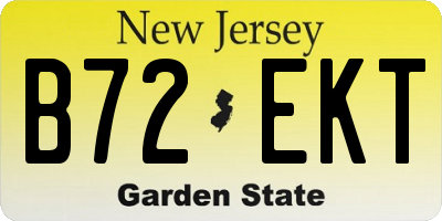 NJ license plate B72EKT