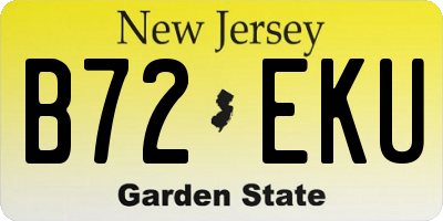NJ license plate B72EKU