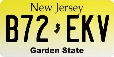NJ license plate B72EKV