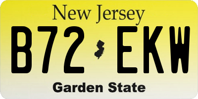 NJ license plate B72EKW