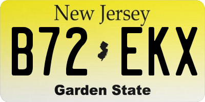 NJ license plate B72EKX