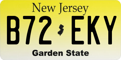 NJ license plate B72EKY