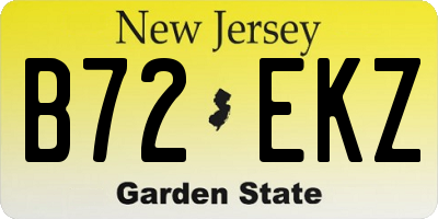 NJ license plate B72EKZ