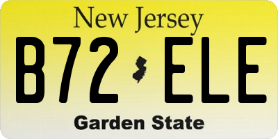NJ license plate B72ELE