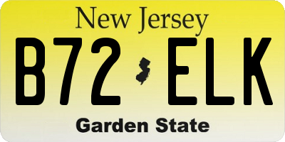 NJ license plate B72ELK