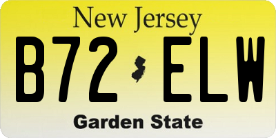 NJ license plate B72ELW