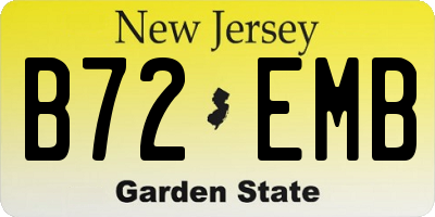NJ license plate B72EMB
