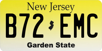 NJ license plate B72EMC