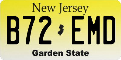 NJ license plate B72EMD