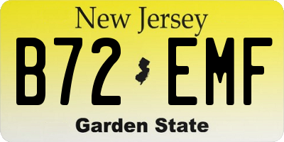 NJ license plate B72EMF