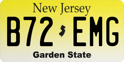 NJ license plate B72EMG