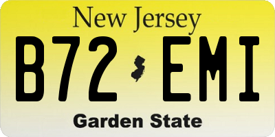 NJ license plate B72EMI