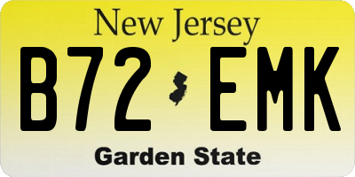 NJ license plate B72EMK
