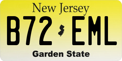 NJ license plate B72EML
