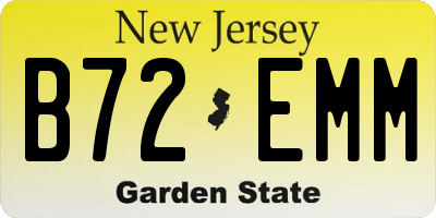 NJ license plate B72EMM