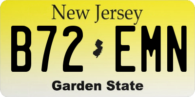 NJ license plate B72EMN