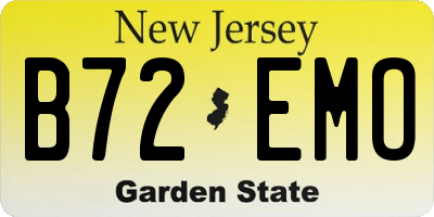 NJ license plate B72EMO