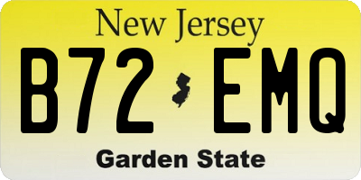 NJ license plate B72EMQ