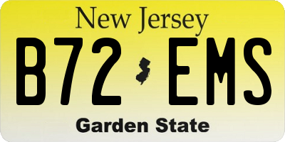 NJ license plate B72EMS