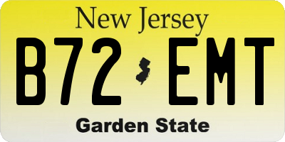 NJ license plate B72EMT