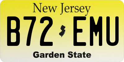 NJ license plate B72EMU