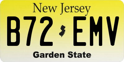 NJ license plate B72EMV