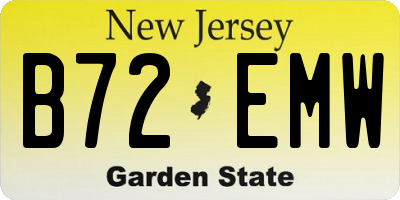 NJ license plate B72EMW