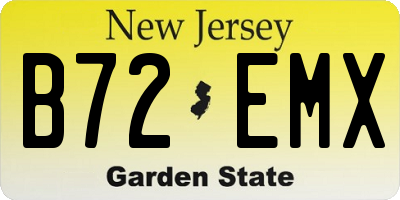 NJ license plate B72EMX
