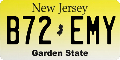 NJ license plate B72EMY