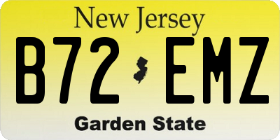NJ license plate B72EMZ