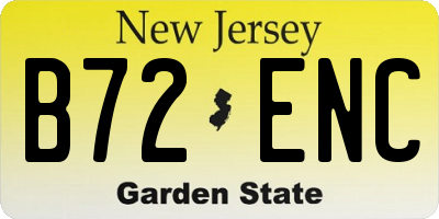 NJ license plate B72ENC