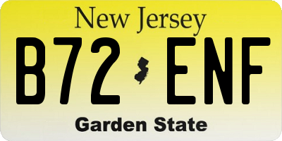 NJ license plate B72ENF