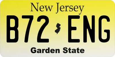 NJ license plate B72ENG