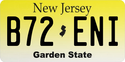 NJ license plate B72ENI