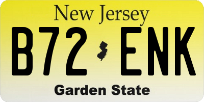 NJ license plate B72ENK