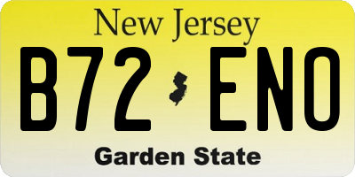 NJ license plate B72ENO