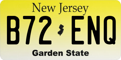 NJ license plate B72ENQ