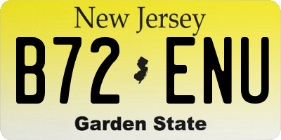 NJ license plate B72ENU